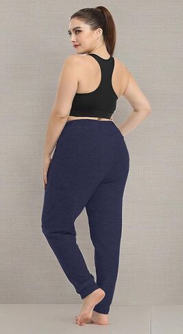 سروال بيجامة نسائي من ZERDOCEAN بمقاس كبير كاجوال نشط لليوجا والمشي مع جيوب برباط in Kuwait