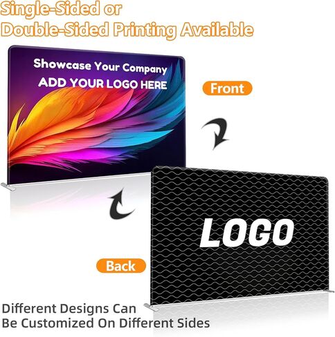 7.5x20ft Custom Stand Backdrop, Commercial Tension Fabric Banner with Aluminum Stand, Double-Sided Printing for Trade Show, Weddings, Party, Business in Saudi Arabia
