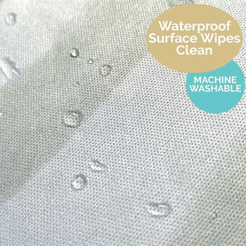 JumpOff Jo - Large Baby Splat Mat for Under High Chair, Booster Seat, Tabletop, Food Catcher - Protect Floor and Carpet from Spills & Crafts - Waterproof and Washable (Dashes) in Kuwait