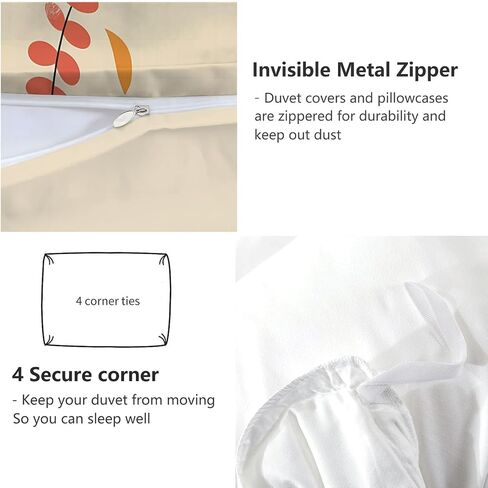 Duvet Cover Toddler Size, Reversible 2 Pieces Cartoon Giraffe Duvet Cover Set, Beige Bedding Set for All Season, Soft and Breathable Bedding Set with Zipper Closure & Corner Ties - 42" x 58" in Saudi Arabia