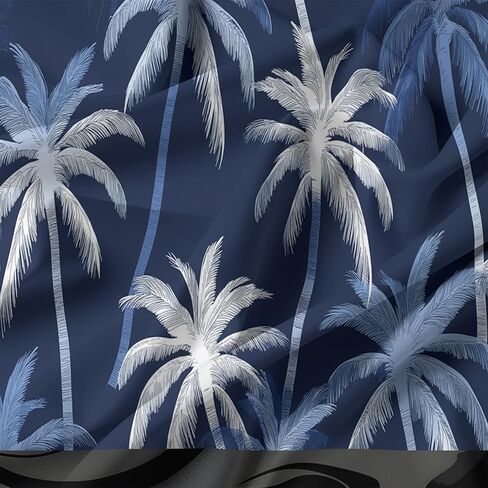Duvet Cover Toddler Size, Reversible 2 Pieces Watercolor Palm Trees Duvet Cover Set, Bedding Set for All Season, Soft and Breathable Bedding Set with Zipper Closure & Corner Ties - 42" x 58" in Saudi Arabia