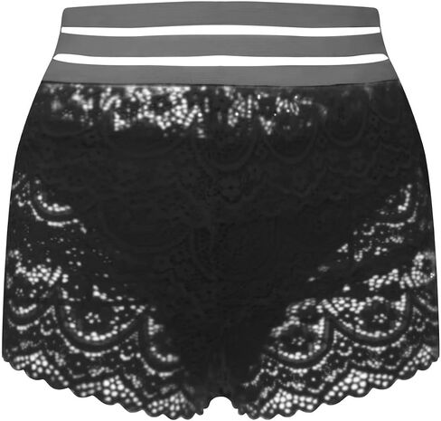 Women Fashion Print Mesh Lingerie Lace Lingerie Three Pieces Shorts Set Sexy Underwear Lace Maternity (Black, L) in Saudi Arabia