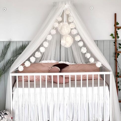 Fancyroom Baby Cot Canopy - Princess Mosquito Net, Side Canopy, Room Decoration for Children Made of Premium Tulle (Ecru/Cream) in Saudi Arabia