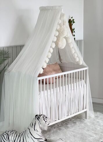 Fancyroom Baby Cot Canopy - Princess Mosquito Net, Side Canopy, Room Decoration for Children Made of Premium Tulle (Ecru/Cream) in Saudi Arabia