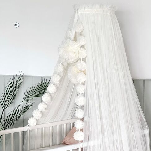 Fancyroom Baby Cot Canopy - Princess Mosquito Net, Side Canopy, Room Decoration for Children Made of Premium Tulle (Ecru/Cream) in Saudi Arabia