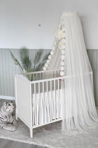 Fancyroom Baby Cot Canopy - Princess Mosquito Net, Side Canopy, Room Decoration for Children Made of Premium Tulle (Ecru/Cream) in Saudi Arabia