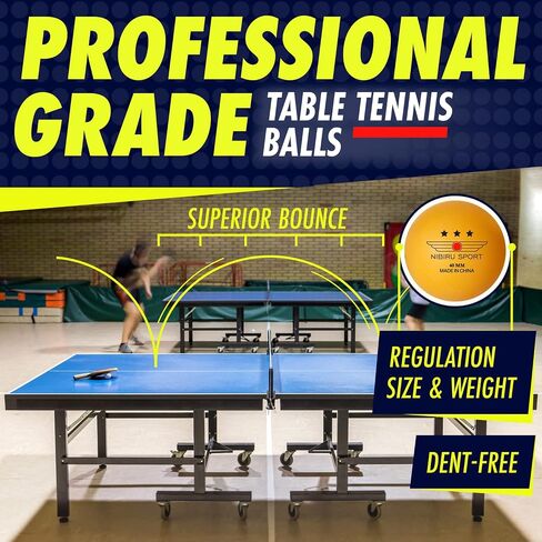NIBIRU SPORT Ping Pong Paddles Set of 2 - Premium Table Tennis Paddles Kit with 2 Rackets, 3 Balls & Portable Case - Pingpong Paddles & Accessories, Outdoor Or Indoor Play in Saudi Arabia