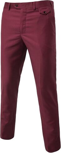 Men's Stylish Slim Stretch Pant Solid Color Skinny Fit Comfort Suit Pant Lightweight Comfort Business Trousers in Saudi Arabia