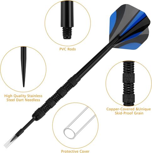 لعبة السهام ذات الطرف الفولاذي من أكمور، السهام ذات الطرف المعدني الاحترافي، السهام الفولاذية القابلة للفصل، 18 قطعة in Kuwait