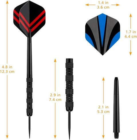 لعبة السهام ذات الطرف الفولاذي من أكمور، السهام ذات الطرف المعدني الاحترافي، السهام الفولاذية القابلة للفصل، 18 قطعة in Kuwait