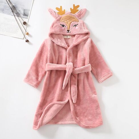 Toddler Kids Boys Girls 𝐂artoon Bath𝐫obe Hooded Warm Flannel Night 𝐑obe 𝐒leepwear Cute 𝐏ajamas Youth Large Pajamas in Saudi Arabia