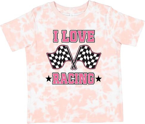 inktastic I Love Racing Rally Flags Girls Toddler T-Shirt in Saudi Arabia