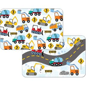 First Dawn Wipe-Clean Hello Little One One Decofoam complesats ، شاحنات بناء الأطفال ، مجموعة من 2 ، مصنوعة في الولايات المتحدة الأمريكية