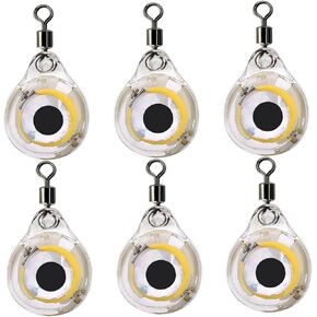 LED Underwater Fishing Light, Fishing Light 6Pcs Waterproof Portable Small Fish Eye Design Night Lights LED Underwater for Salt and Fresh Water
