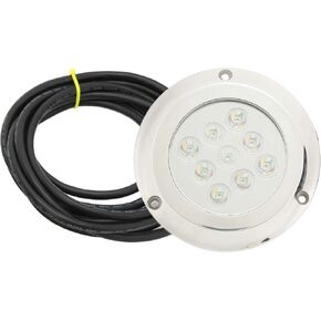 Yacht Underwater Light Marine Underwater Light Seawater Lamp High Brightness LED Pool Light for Yacht Boat Ocean Motor 316 Stainless Steel Tempered Glass IP68 12V 24V DC (Blue Light)