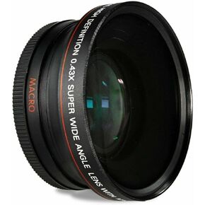عدسة زاوية واسعة 58 ملم HD HD + Macro لـ Canon Vixia HF G70 UHD 4K Camcorder