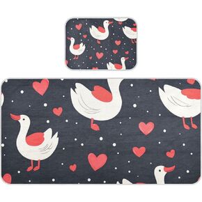 Duck Country Style Valentine Cartoon Cooling Baby Mattress Cover 28" x 52" Ultra Soft Mattress Protector Pads for Kids, Adult