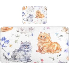 Cartoon Selkirk Rex Cats White Cooling Baby Mattress Protector pad 28" x 52" Ultra Soft Crib Mattress pad for Baby&Toddler