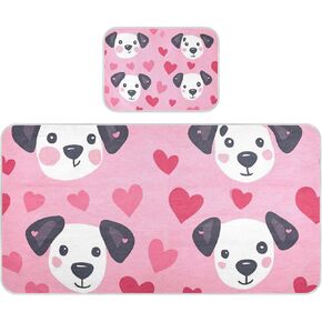 Cute Dog Valentines Cooling Baby Toddler Bed Mattress 28" x 52" Breathable Pads Washable Waterproof for Kids, Adult