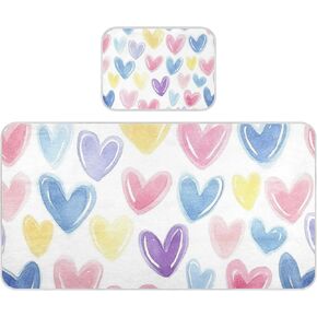 Happy Valentine Cartoon Heart Color Cooling Baby Crib Mattress Cover 28" x 52" Ultra Soft Bed Pads for Adults for Baby&Toddler
