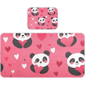 Panda Hotpink Valentine Cartoon Cooling Baby Crib Mattress Sheets 28" x 52" Absorbent Pads Washable Waterproof for Baby&Toddler