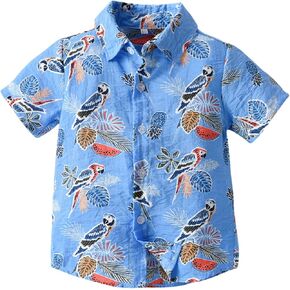 Baby Toddler Kids Boys Cute Print 𝗣𝐨lo T Shirt Tops Short Sleeves Soft Cotton Comfortable Outdoor Casual