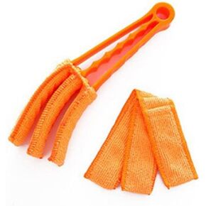 Window Blind Cleaner Groove Pronged Microfibre Brush Washable Duster Blinds Cleaning Tool for Keyboard Window Shutters Shadow Green