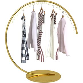 Coat Rack Stand Clothes Rack Stand, Clothing Store Retail Display Racks, Boutiques Commercial Shelves, Dress Suit Handbag Organizer, Curved Hang Storage Hanger, Large Space ( Color : Gold , Size : 25.
