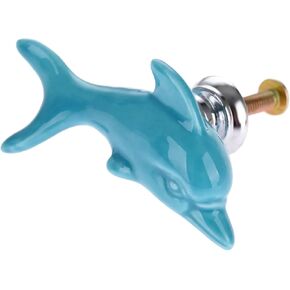 Feng Guo 1pc Doorture Door Douriture Creative Dolphin Howning Ceramic+Zinc Alloy Child Room Cupboard Drainer Kitch Babinet Knobs & Handles (A)