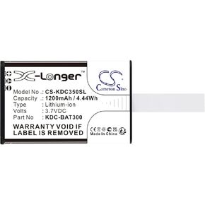 Cameron Sino Replacement for KOA'MTACKDC-250 KDC-300 KDC350CF-G6SR-R2 KDC350CFi-G6SR-3K-R2 KDC350CFi-G6SR-R2 Battery 1200mAh/3.7V