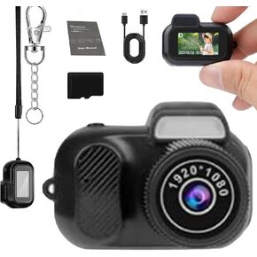 Zoomu Mini Camera Keychain, 1080p HD Retro Portable Camera, 100 Mins Battery Life Micro Video Camcorder for Photo Video Travel, Eight Filters Study Recording for Indoor & Outdoor Use(8G)