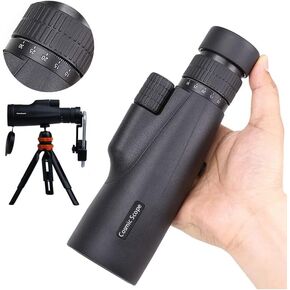 Monocular Telescope,Cosmic Scope for Phone,Monocular Telescope with Smartphone Adapter, Stable Tripod for Hunting Hiking Bird Watching