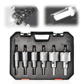 Carbide-Tipped Hole Cutter for Metal, 2025 New Multi-Size Tungsten Carbide Hole Saw, Portable Hole Saw Kit for Industrial Use, Professional Drill Bit Set Suitable for DIY Enthusiasts (6)
