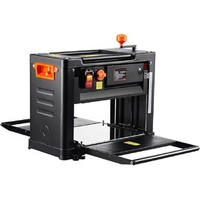 HappyBuy Benchtop Diseanness Planer ، السرعة المزدوجة ، طاولة عريضة 13 "، مزودة بثلاث شفرات ، محرك 15-AMP 2000W ، مع جدول إدخال مدته 12 بوصة.