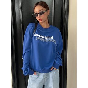 Women's Sweatshirt Sweatshirts Hoodies Letter Graphic Drop Shoulder Sweatshirt Warmth Beautiful Lovely Fashionable (Color : Blue, Size : Small)