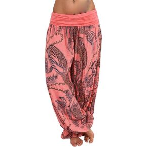Maiyifu-GJ Women's Printed Wide Leg Palazzo Pants Loose Fit Casual Floral Print Harem Trousers Summer Soft Baggy Lounge Pant