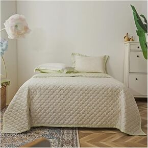 Thick Bedspread Pillowcases Coverlet Quilted Bed Sheets Bed Four Pieces Set(D,200x230cm 3pcs Set)