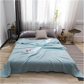Advanced Cotton Gauze Towel Quilt Single Double Summer Thin Towel Blanket Bed Four Pieces Set(E,180x200cm)