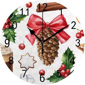 Wall Clock for Living Room Decor Baby Footprints Blue Pink PVC 9.8 Inch Hanging Round Desk Clocks Silent Non-Ticking Battery Operated Easy to Read Bathroom Kitchen Office