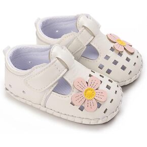 BILIKEYU Infant Boys Girls Closed Toe First Walking Sandals Cute Flower Cutouts Soft Rubber Sole Outdoor Shoess for Toddler