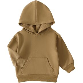Baby Long Sleeve Hoodies Toddler Kid Boy Girl Solid Casual Pocket Hooded Sweatshirt Pullover Top Fall Winter Clothes