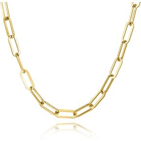 مونون 3 ملم 14 قيراط صندوق مشبك ورق مطلي بالذهب خرزة على شكل ثعبان متعرج سلسلة قلادة للنساء والرجال 17 بوصة in Kuwait