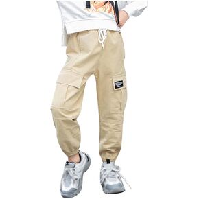 Women's Jogger Cargo Workout Track Pants High Waist Parachute Pants Trousers Lightweight Kids Joggers 2-12 Years
