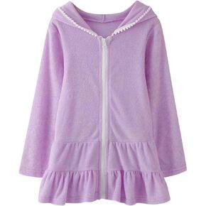 Toddler Girl Long Sleeve Swimsuit Beach Dress Cute Cover Ups Ruffle Bathing Suit Cover Up Kimono Kids Swimwear