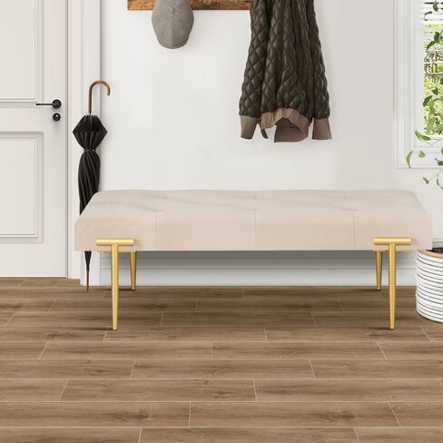 Large Round Waterproof Ottoman Coffee Table 2 Tier Oversized Button Tufted with Wooden Shelf Storage Farmhouse Upholstered Coffee Table Living Room Footstool Linen(Beige White) (style3) in Saudi Arabia