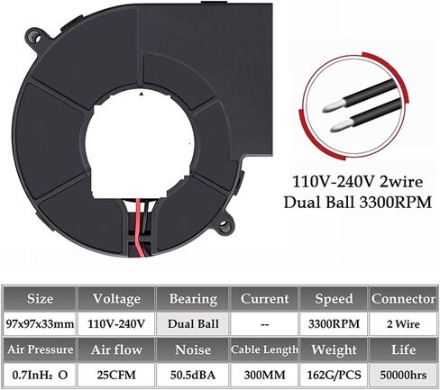Commercial Air Blower Centrifugal Turbo Blower Centrifugal Dust Exhaust Fan Floor Dryer Adapter Radial Turbo Cooler(12 Dual Ball DC,2Pcs Fans) in Saudi Arabia