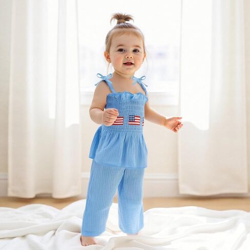 kuriozud easter outter ملابس طفلة دبابة أعلى+سروال عريض الساق مجموعة أطفال فتاة عيد الفصح ملابس 6 9 12 18 24 شهرا 2T 3T 4T 5T in Kuwait