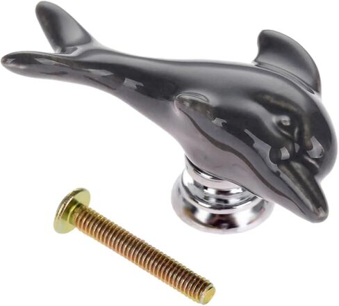 Feng Guo 1pc Doorture Door Douriture Creative Dolphin Howning Ceramic+Zinc Alloy Child Room Cupboard Drainer Kitch Babinet Knobs & Handles (A) in Kuwait