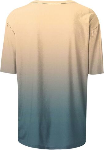 Womens Tops Dressy Casual Crewneck Pleated Front Blouse Summer Half Sleeve Tunic Tshirt Elbow Length Tee Shirt in Saudi Arabia