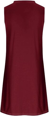 Women Summer Solid Color Beach Fashion Elegant Floating Mid Length Round Neck Sleeveless Dress Dresses in Women in Saudi Arabia